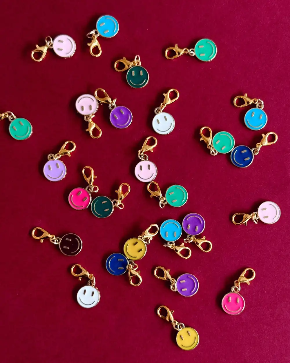 Gülen Surat Charm Çanta Smiley Anahtarlık