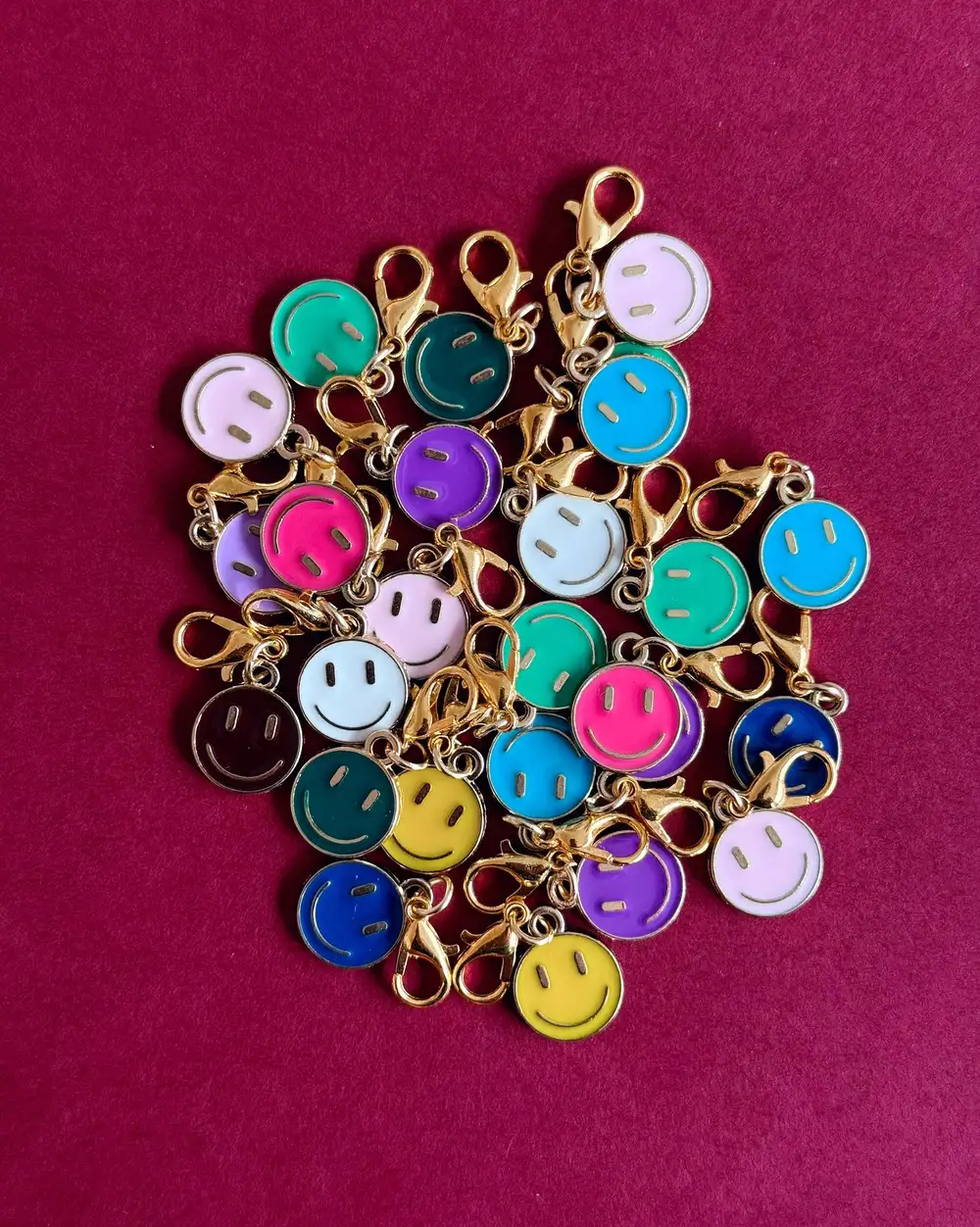 Gülen Surat Charm Çanta Smiley Anahtarlık