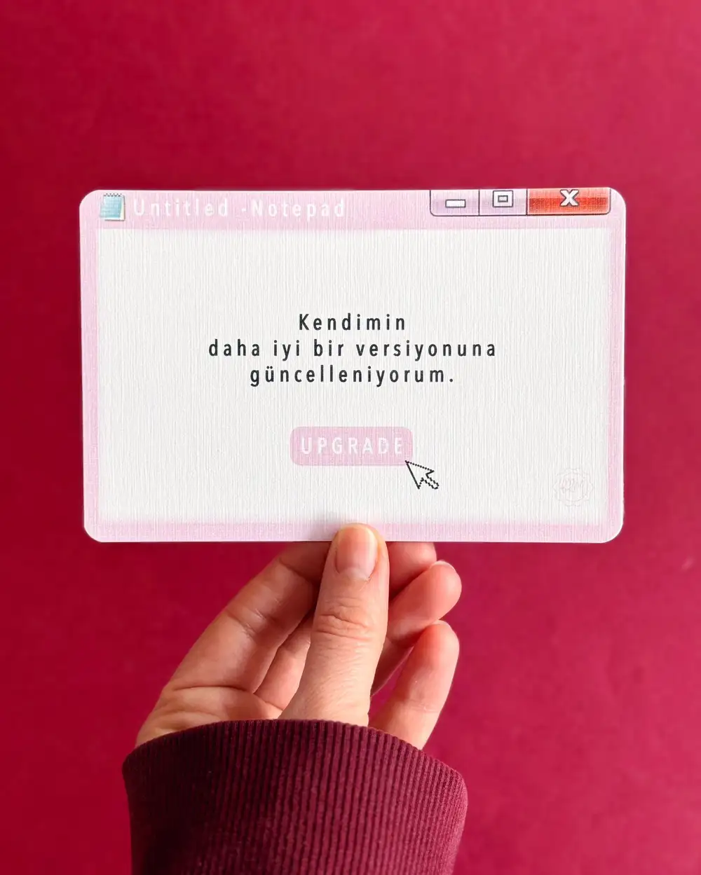 Kendimin Daha İyi Versiyonuna Upgrade Motto Kartı