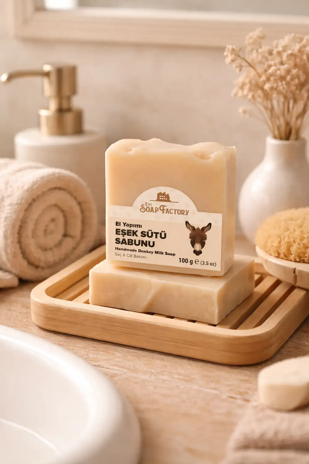 The Soap Factory El Yapımı Bitkisel Eşek Sütlü Sabunu - 100g Doğal
