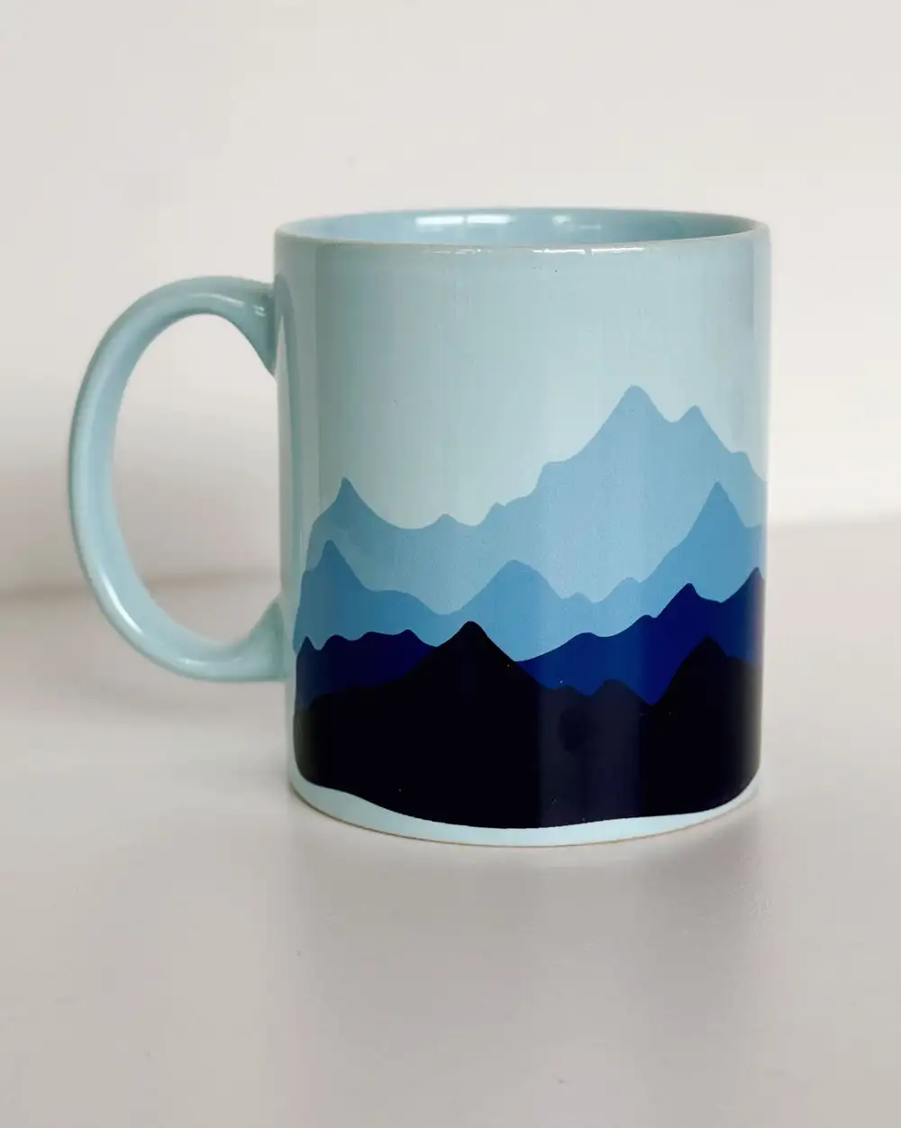 Kış Manzarası Buz Mavi Kupa Bardak