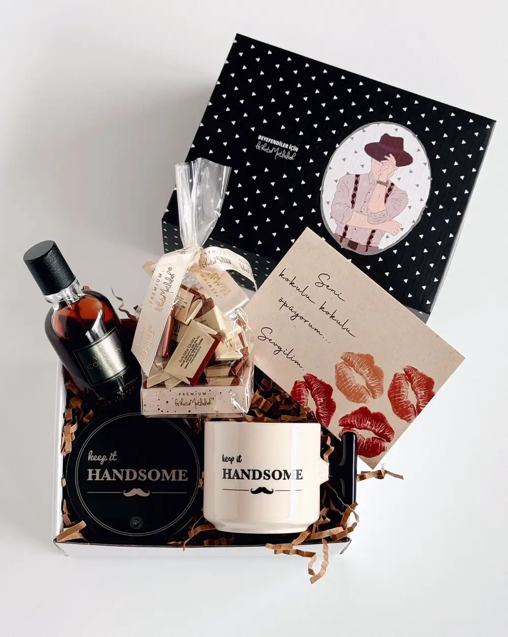 Kokulu Öpücükler Parfümlü Erkek Sevgili Hediye Kutusu