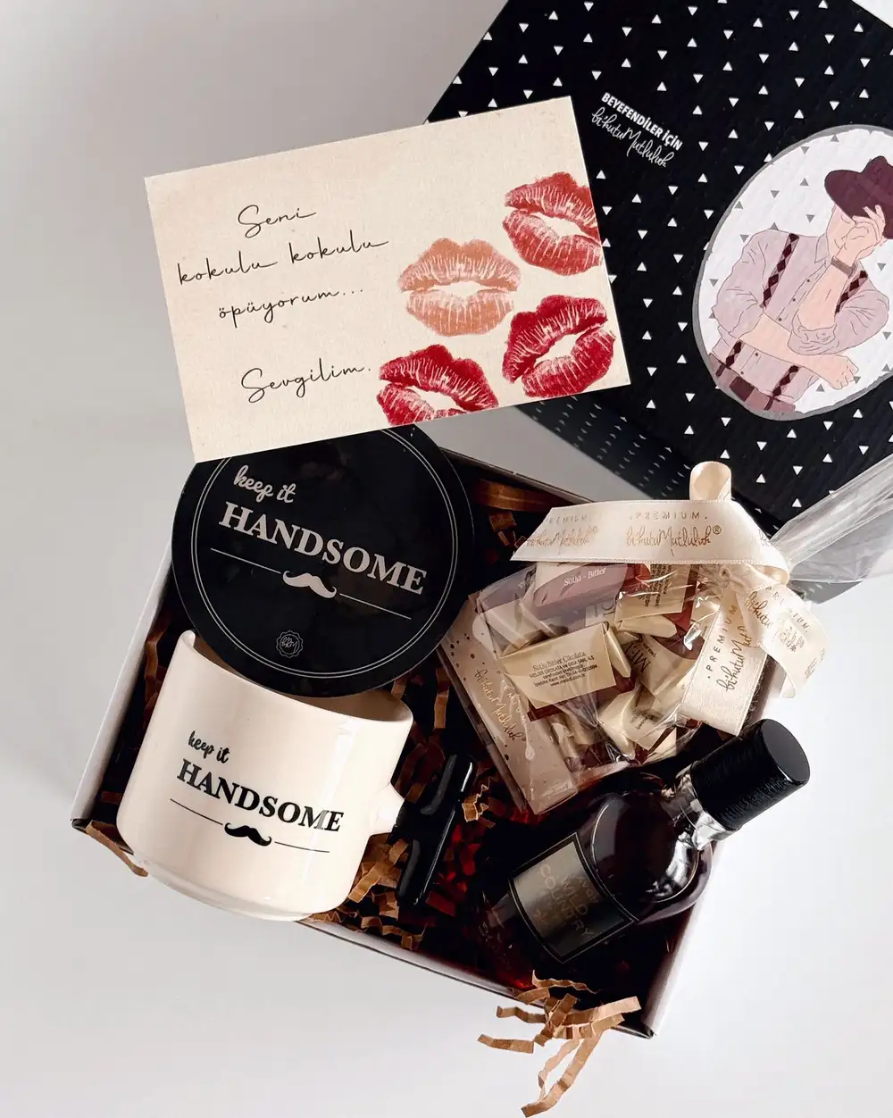 Kokulu Öpücükler Parfümlü Erkek Sevgili Hediye Kutusu
