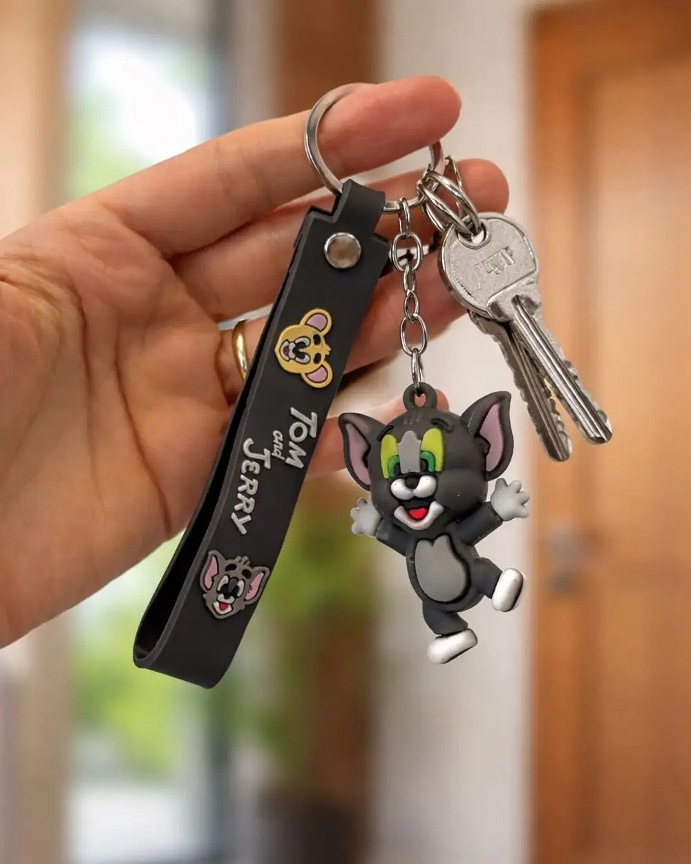 Tom ve Jerry Temalı Silikon Anahtarlık - Tom