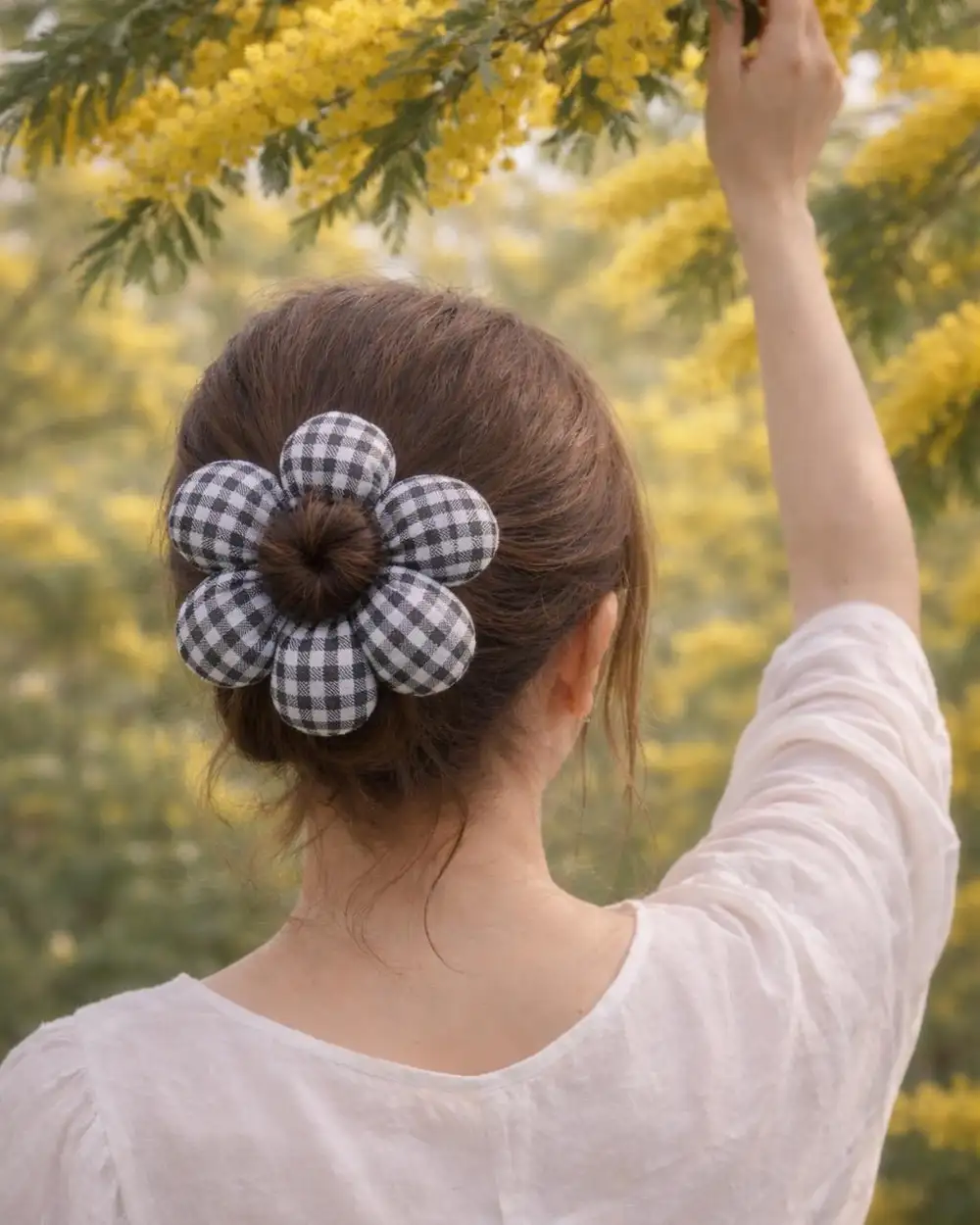 Pötikare Desenli Siyah Simit Toka Scrunchie