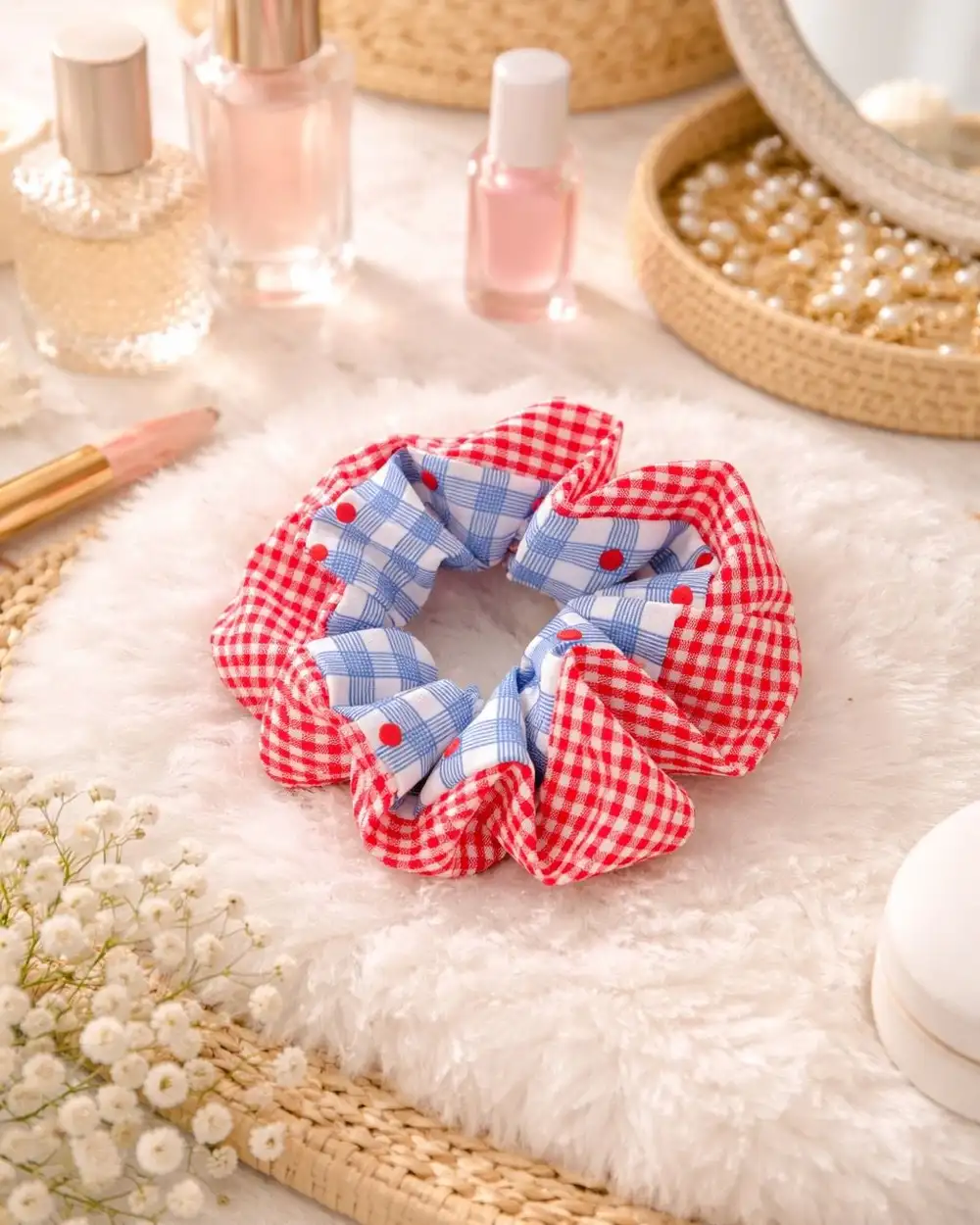 Puantiyeli Pötikareli Simit Toka Scrunchie