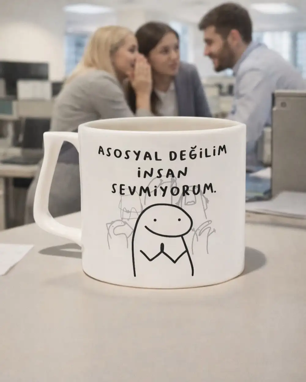 Asosyal Değilim İnsan Sevmiyorum Kupa Bardak