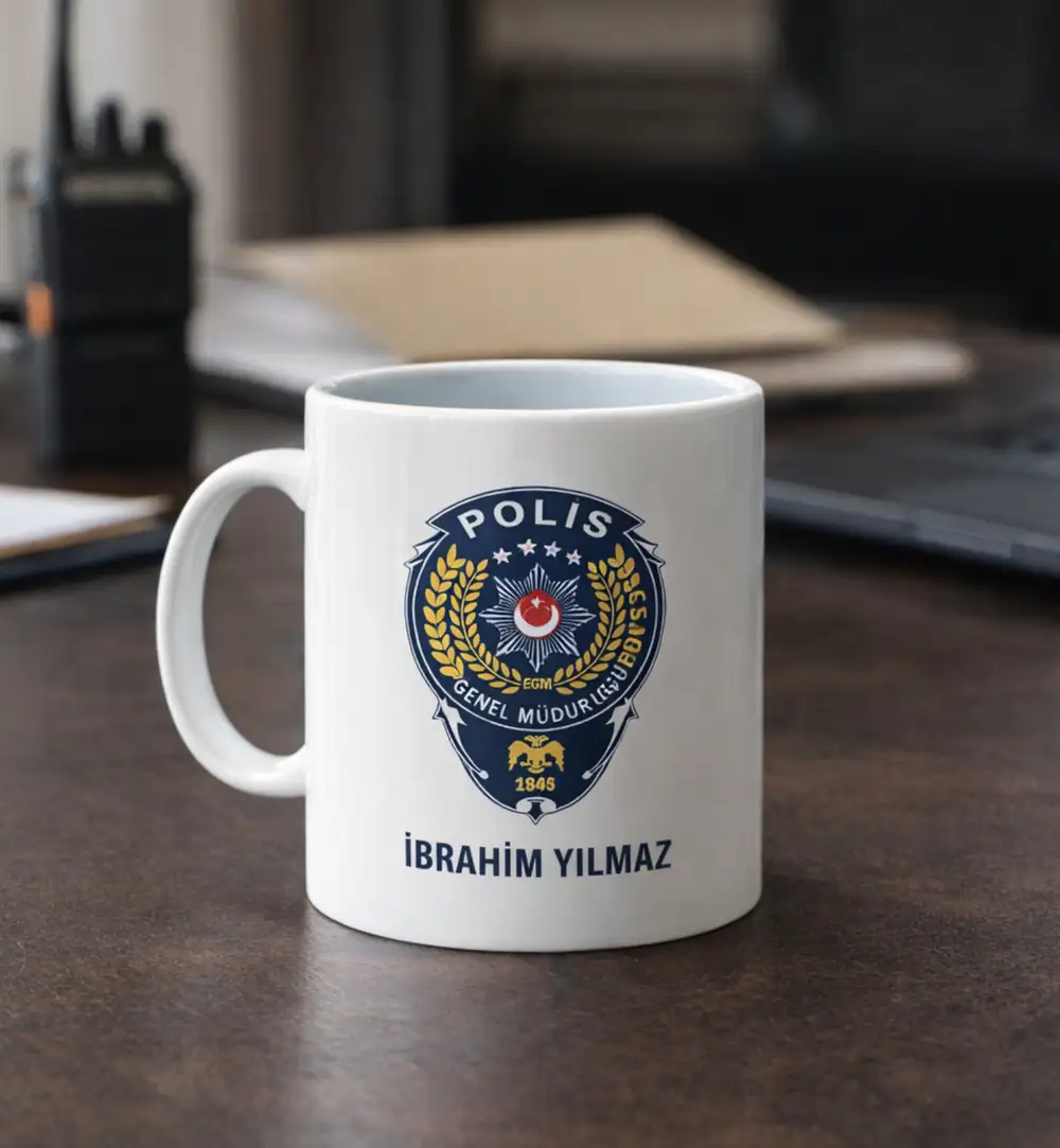 Kişiye Özel İsimli Polis Kupa Bardak
