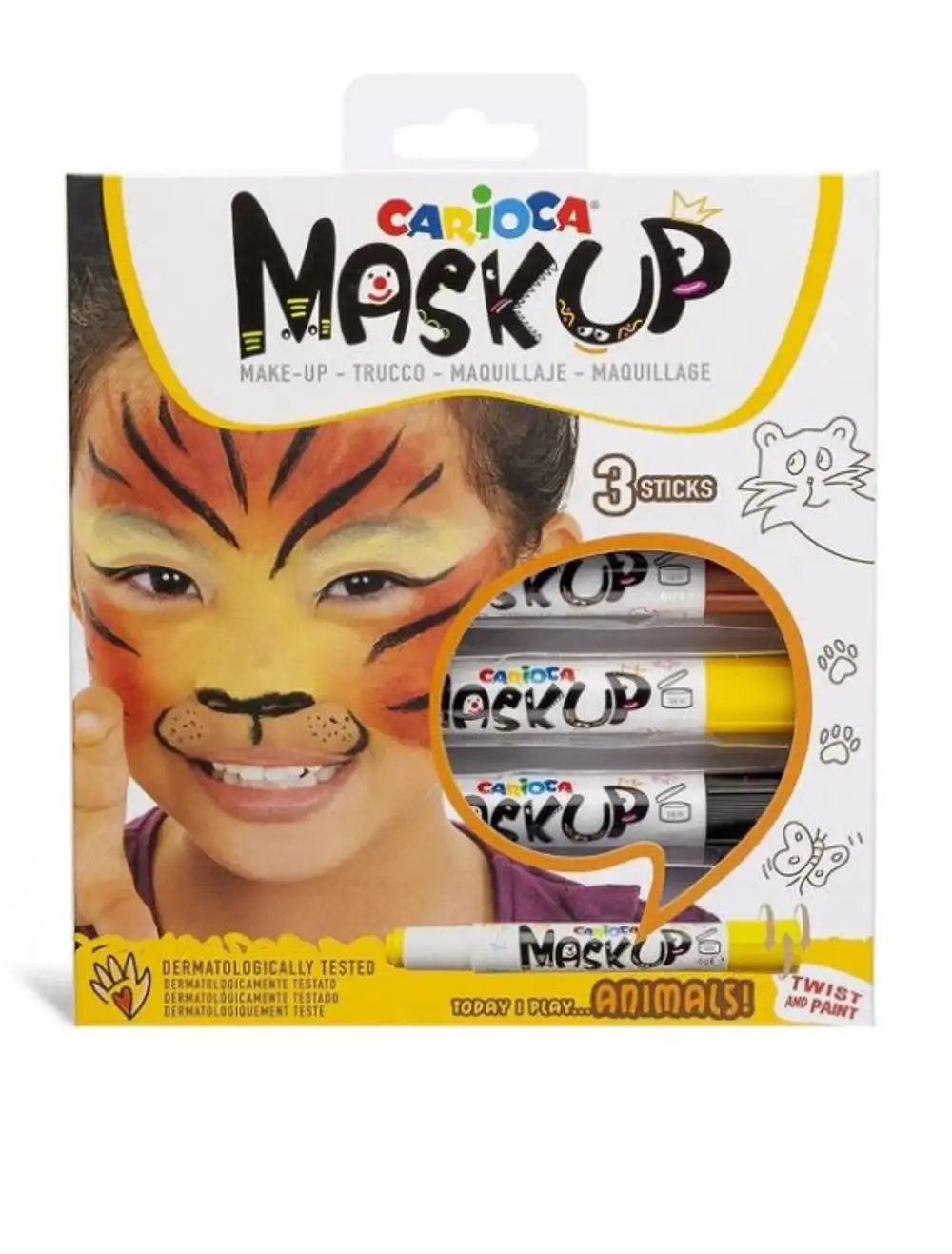 Carioca Mask Up Animals 3 Renk Hayvanlar Yüz Boyası