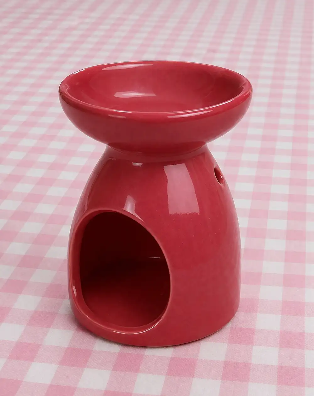 Kırmızı Yuvarlak Simli Seramik Buhurdanlık