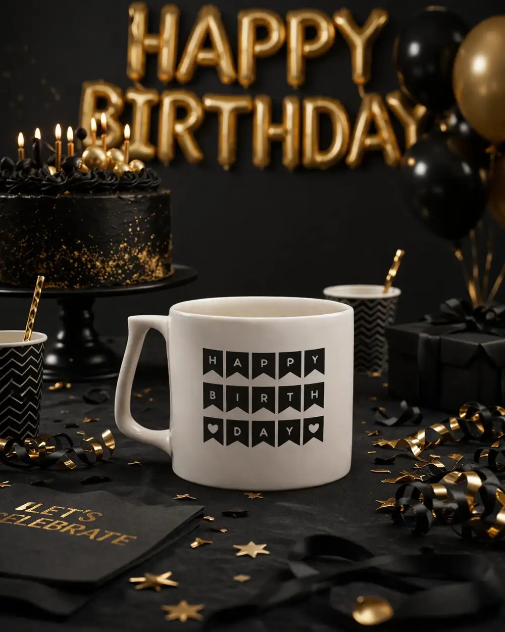 Happy Birthday Cool Black Kupa Bardak