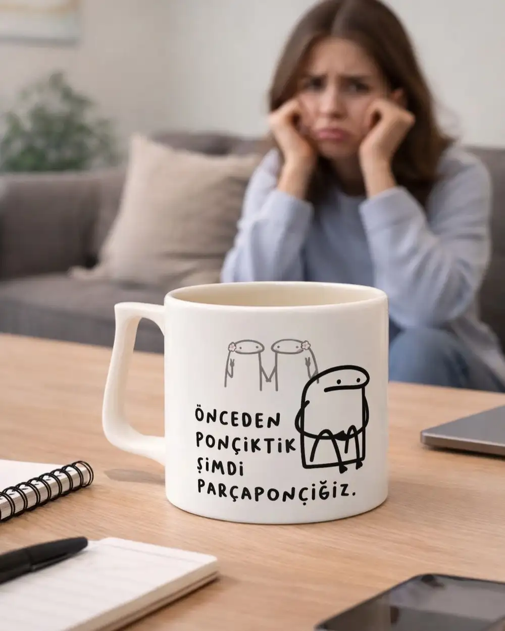 Önceden Ponçiktik Şimdi Parçaponçiğiz Kupa Bardak