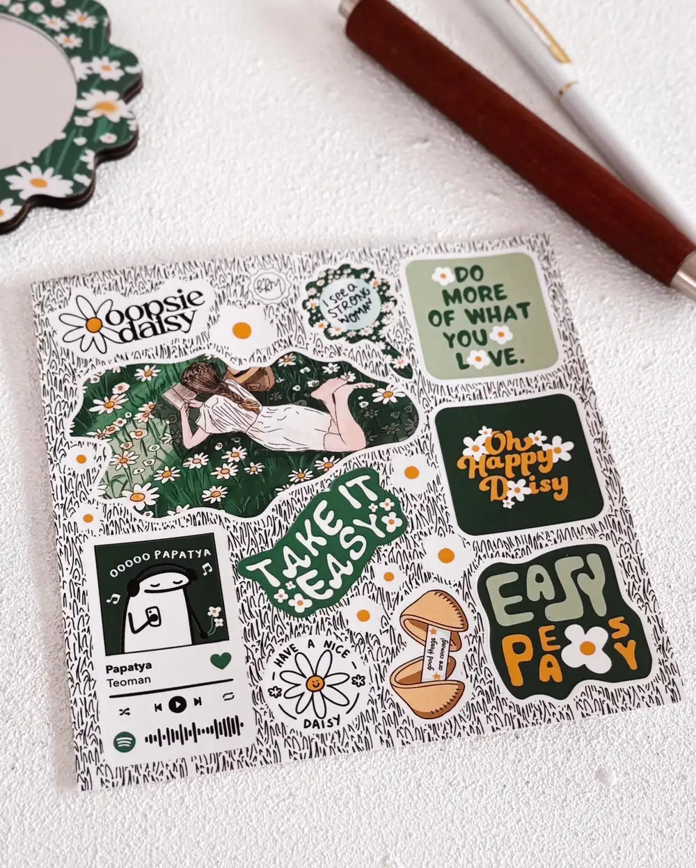 Papatya Düşleri Papatyalı Sticker Seti