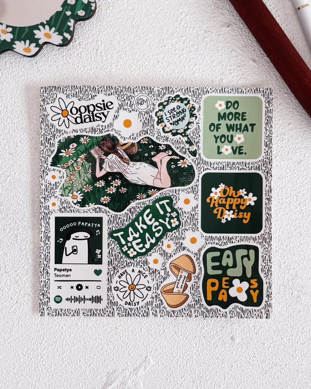 Papatya Düşleri Papatyalı Sticker Seti