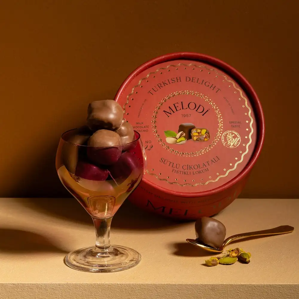 Melodi Sütlü Çikolatalı Fıstıklı Lokum 250g