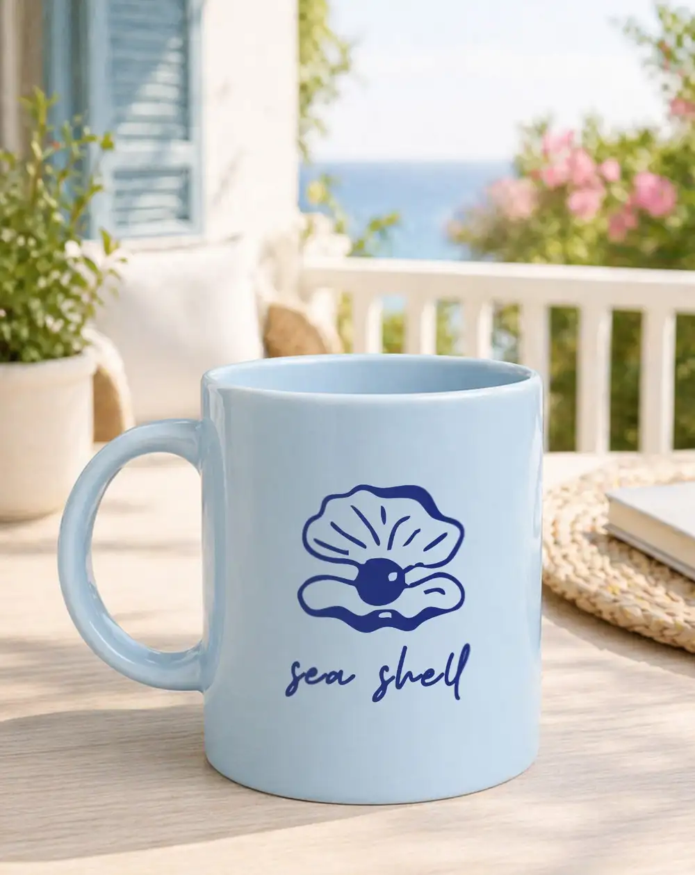 Sea Shell Mavi Kupa Bardak