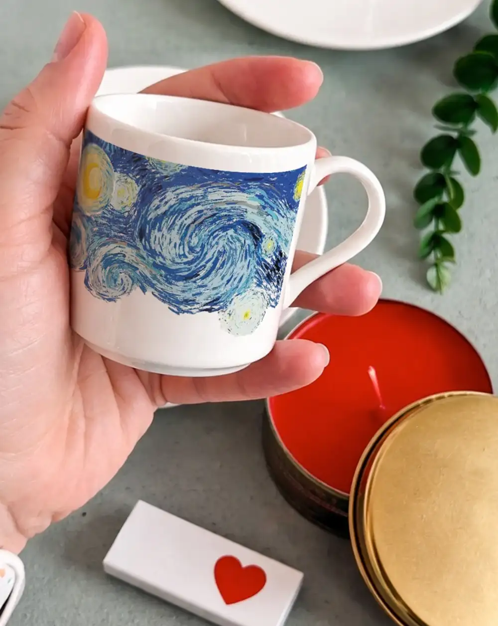 Van Gogh Yıldızlı Gece Türk Kahvesi Fincanı