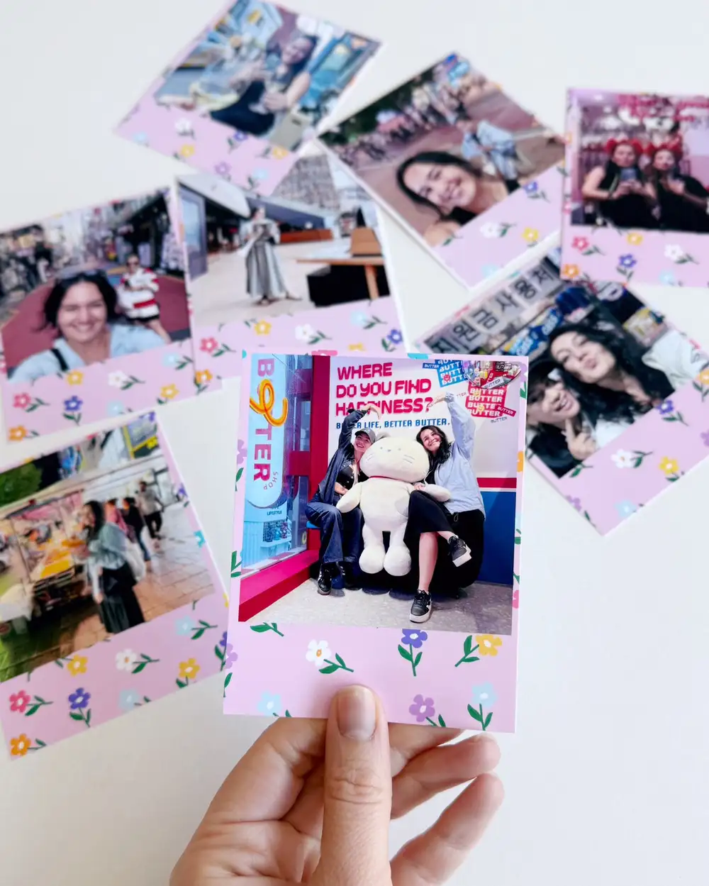 Rengarenk Çiçekli Kişiye Özel Pola Kart 9 x 11 cm 8 Adet