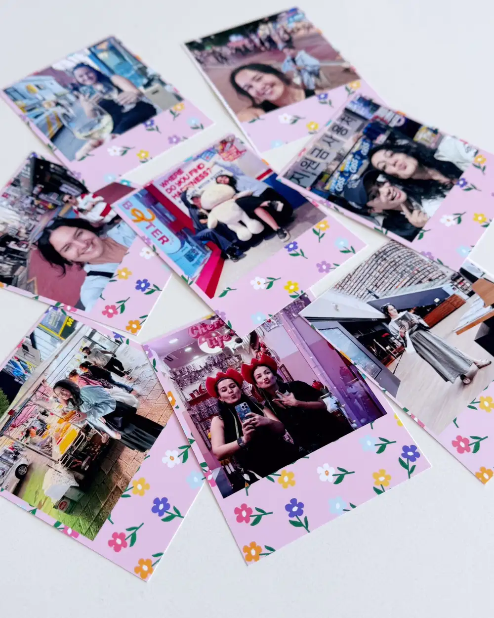 Rengarenk Çiçekli Kişiye Özel Pola Kart 9 x 11 cm 8 Adet