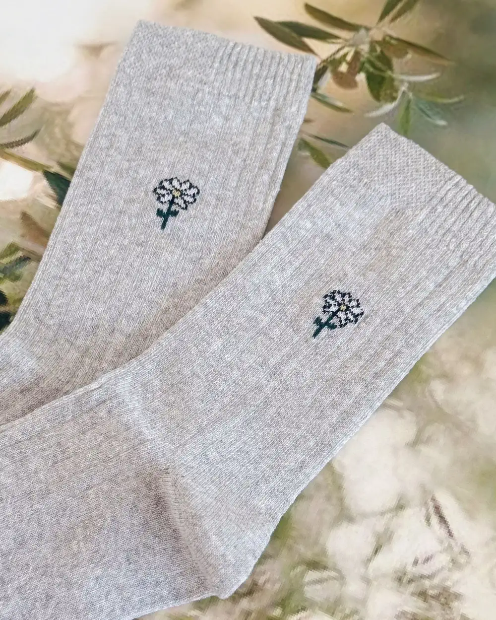 Daisy Gri Papatya Çorap
