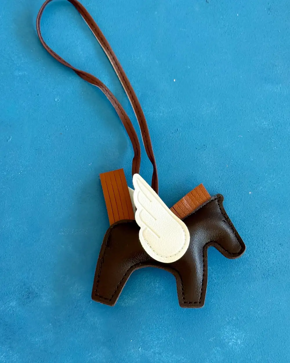 Kahverengi Taba Charm Çanta Unicorn Anahtarlık