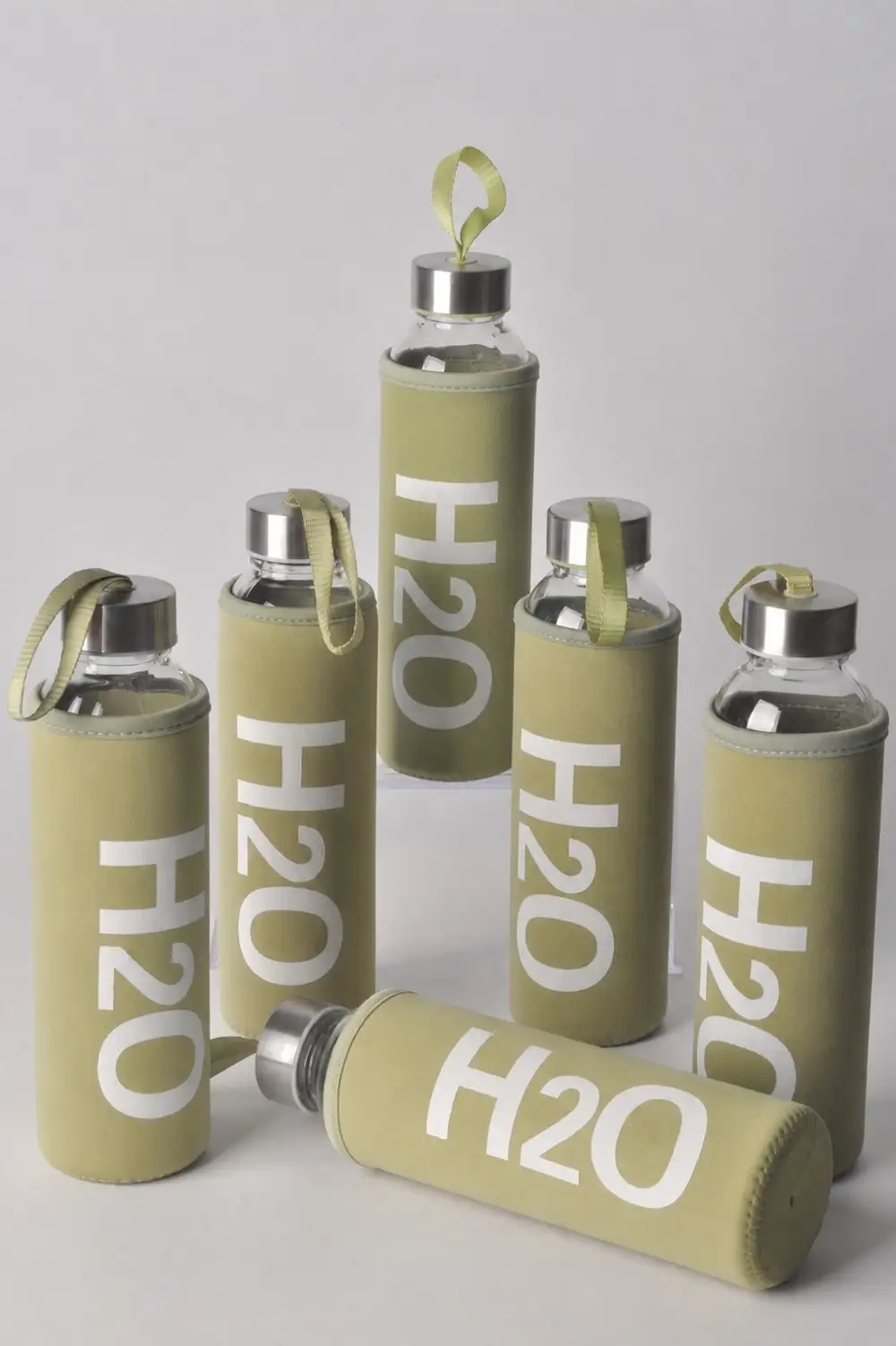 H2o Suluk Yeşil Kılıflı Cam Matara 500 ml