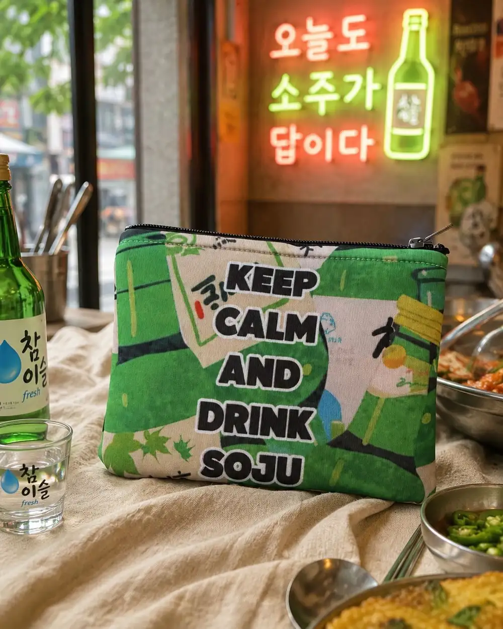 Seoul Mood Keep Calm And Drink Soju Clutch Kalemlik