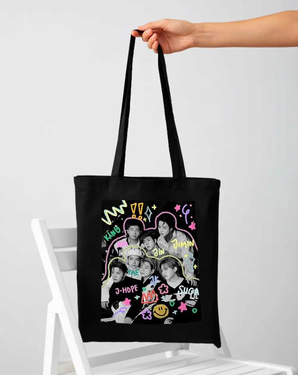 Bts Siyah Bez Çanta