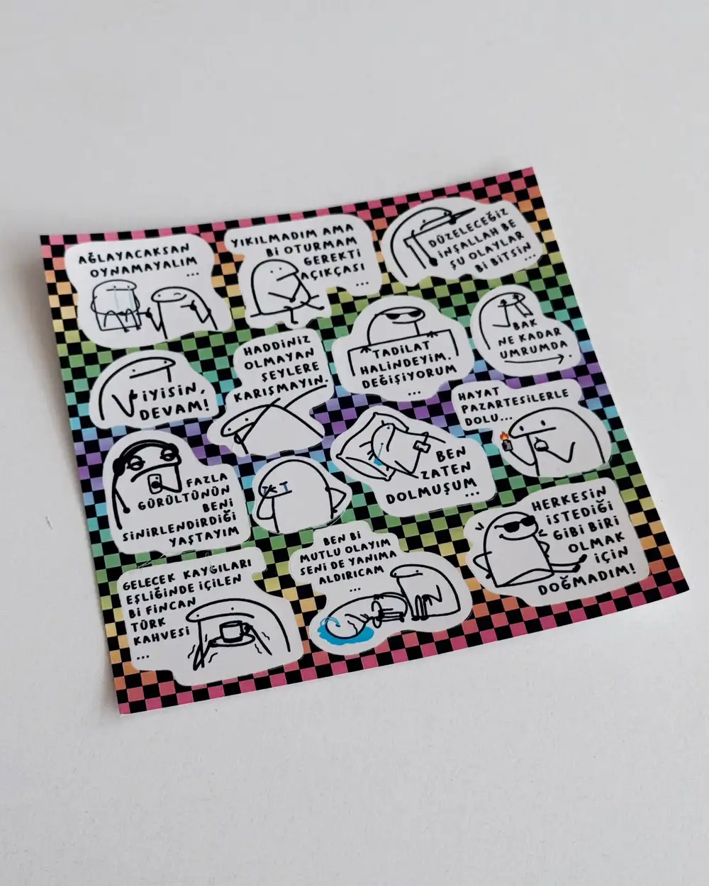 Komik Mottolu Sticker Serisi Kaygılı Bağlanma Sticker Pack