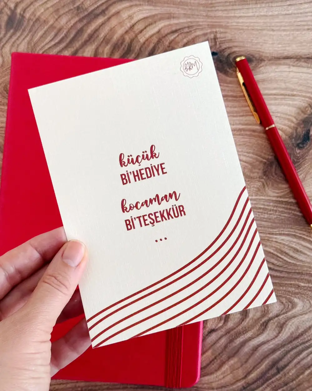 Küçük Bi'Hediye Kocaman Bi'Teşekkür Not Kartı