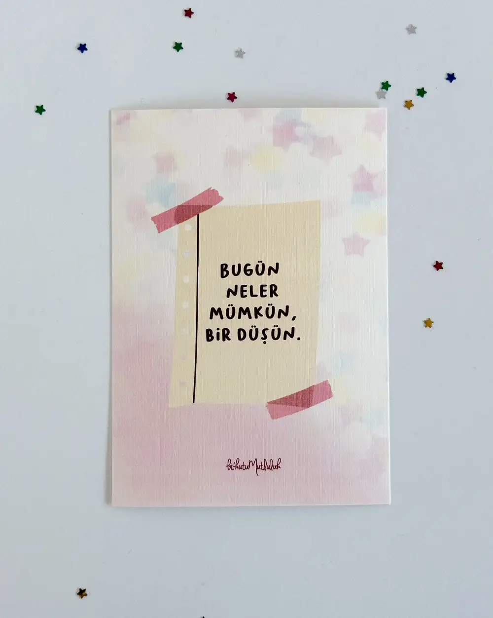 Bugün Neler Mümkün Bir Düşün Motto Kartı Kartpostal