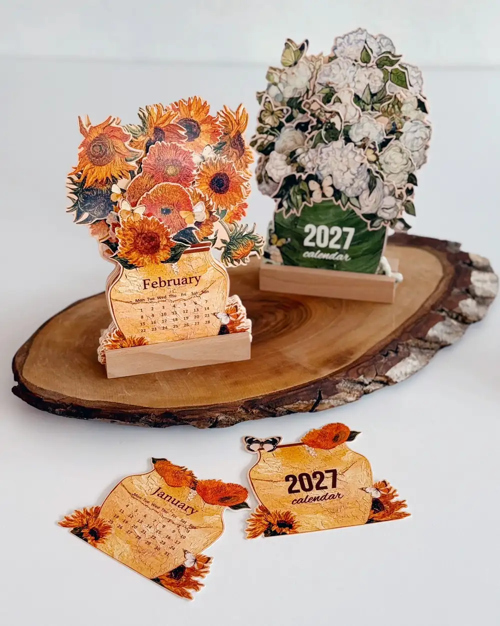 2027 Çiçekli Masa Takvimi Van Gogh Ayçiçekleri