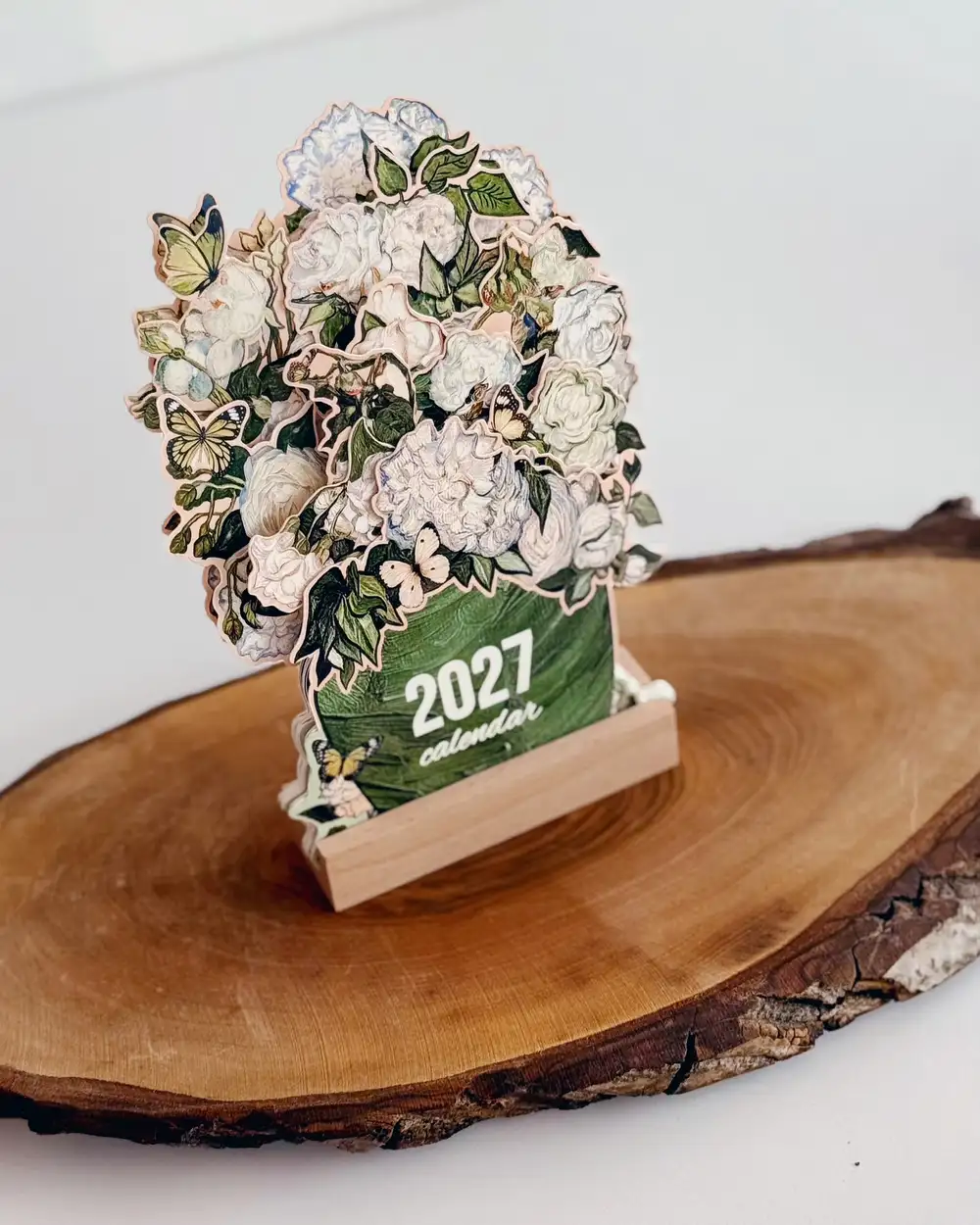 2027 Çiçekli Masa Takvimi Van Gogh Güller Vazoda Yeşil