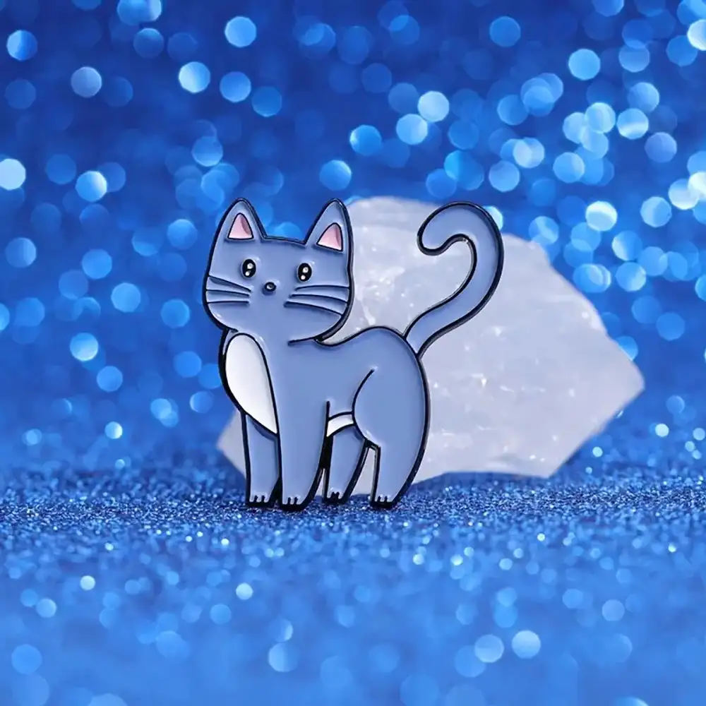 Cute Cat Mavi Kedi Rozet