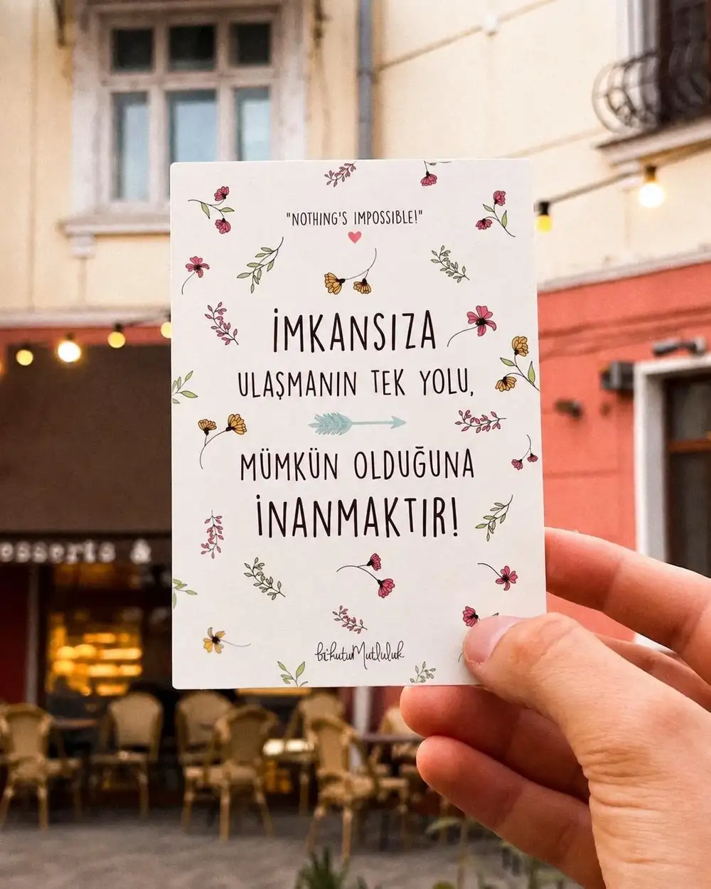 İmkansıza İnan Motto Kartı Kartpostal