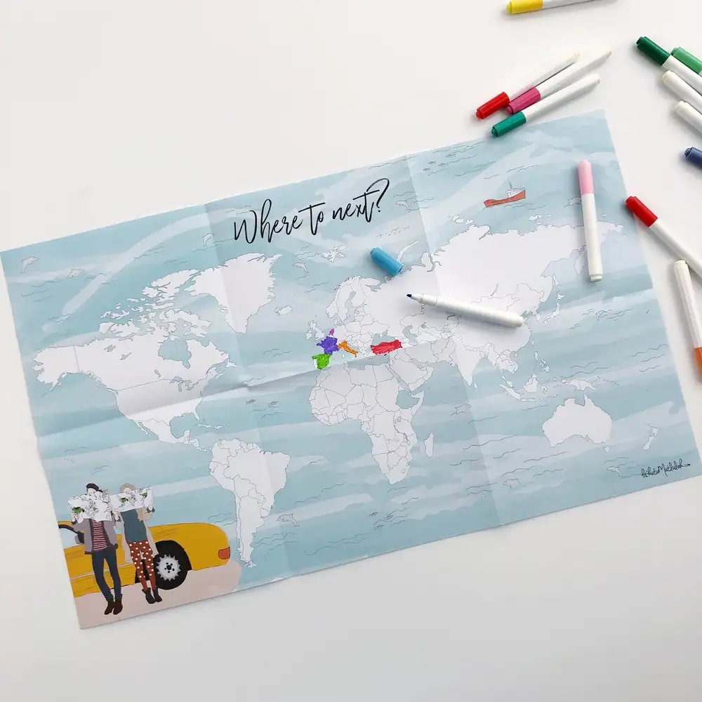 Where to next? Boyanabilir Dünya Haritası Poster (Yeni)