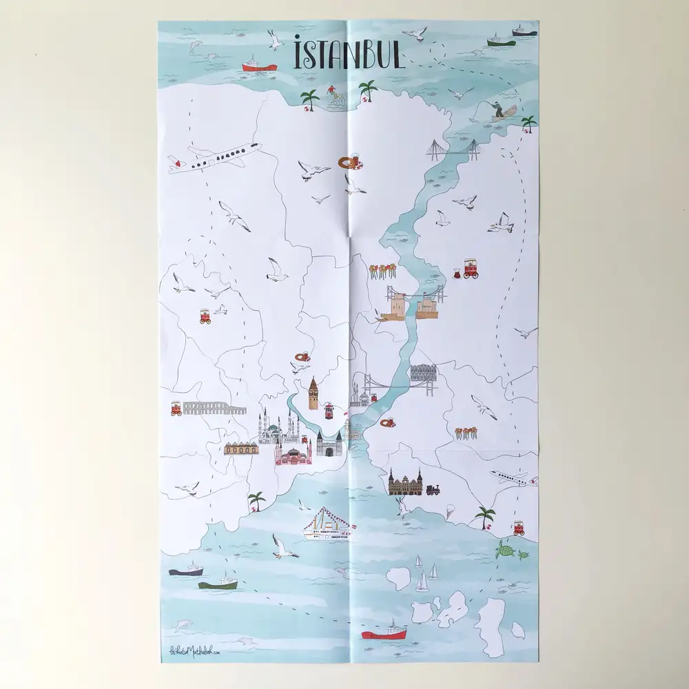 boyanabilir istanbul haritası poster