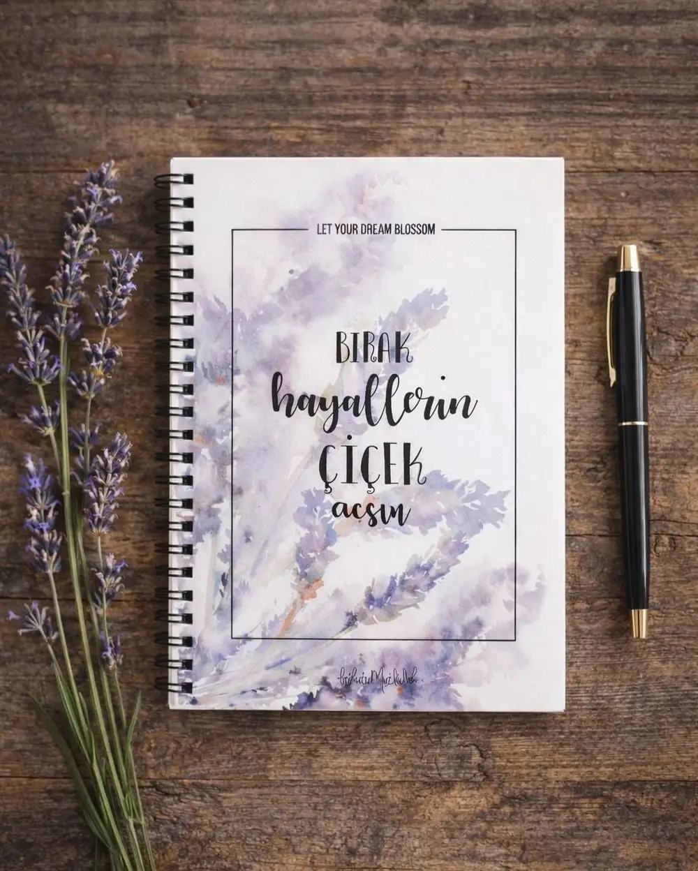 N033 A5 Tasarım Spiralli Defter - Hayallerin Çiçek Açsın