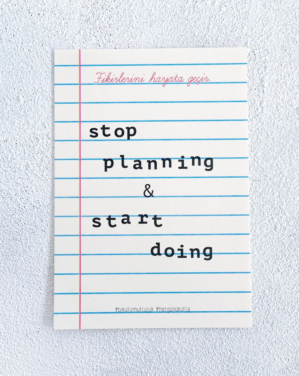 Stop Planning Start Doing Motto Kartı Kartpostal