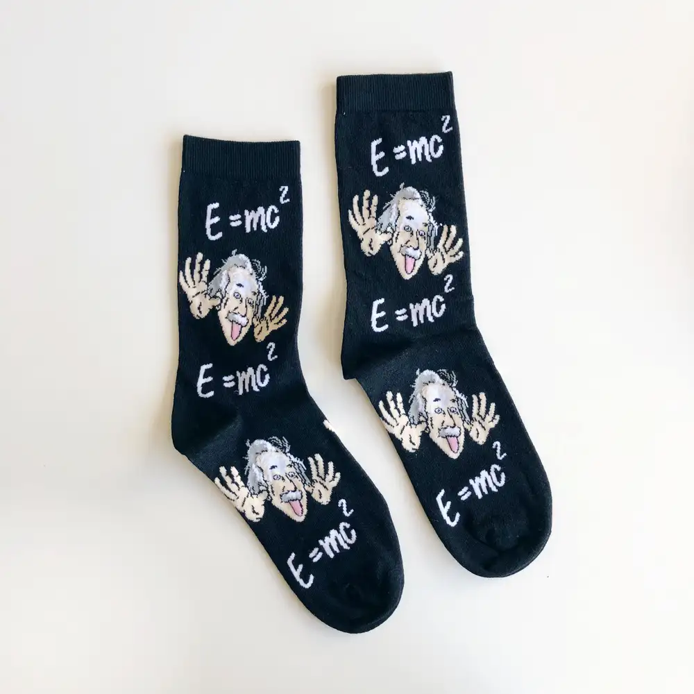 Çorap N010 Siyah E=mc2 Einstein Çorap