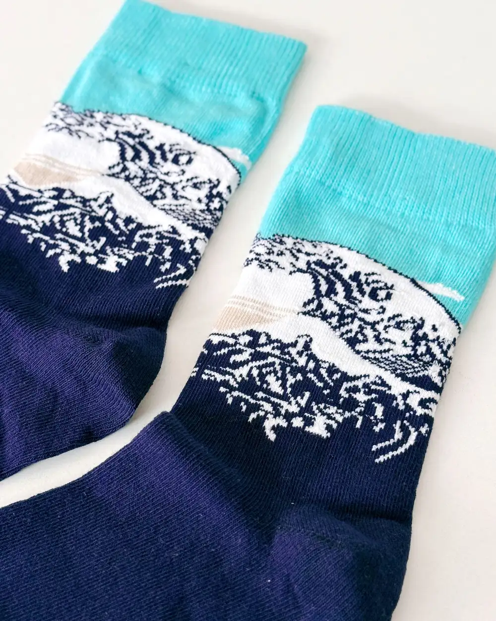 Çorap N004 Dalgalı Deniz Mavi Çorap