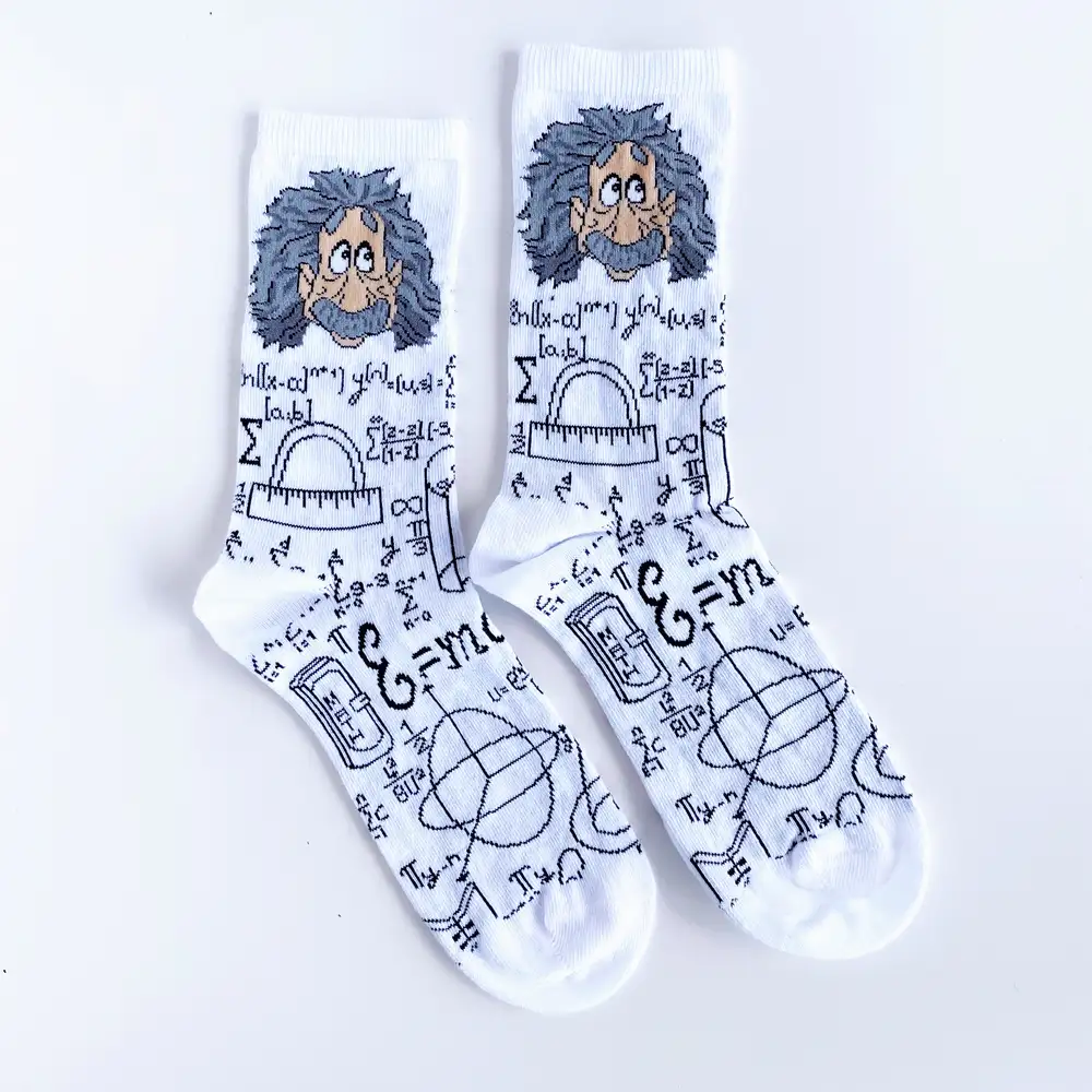 Çorap N216 - Einstein Formüller Beyaz Çorap