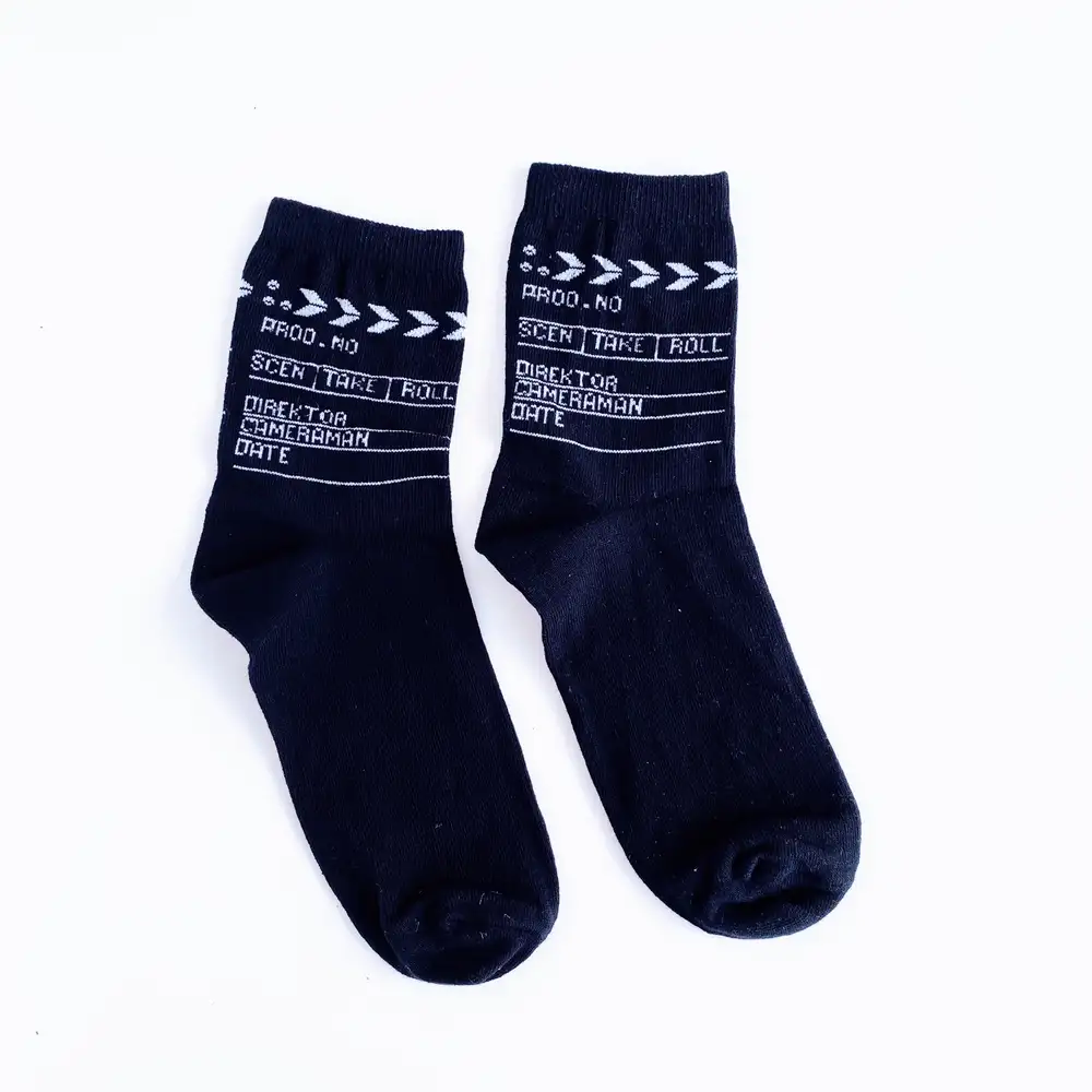 Çorap N218 - Film Klaket Siyah Soket Çorap
