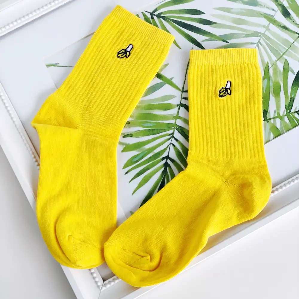 Çorap N246 - Minimal Serisi Muzlu Sarı Çorap