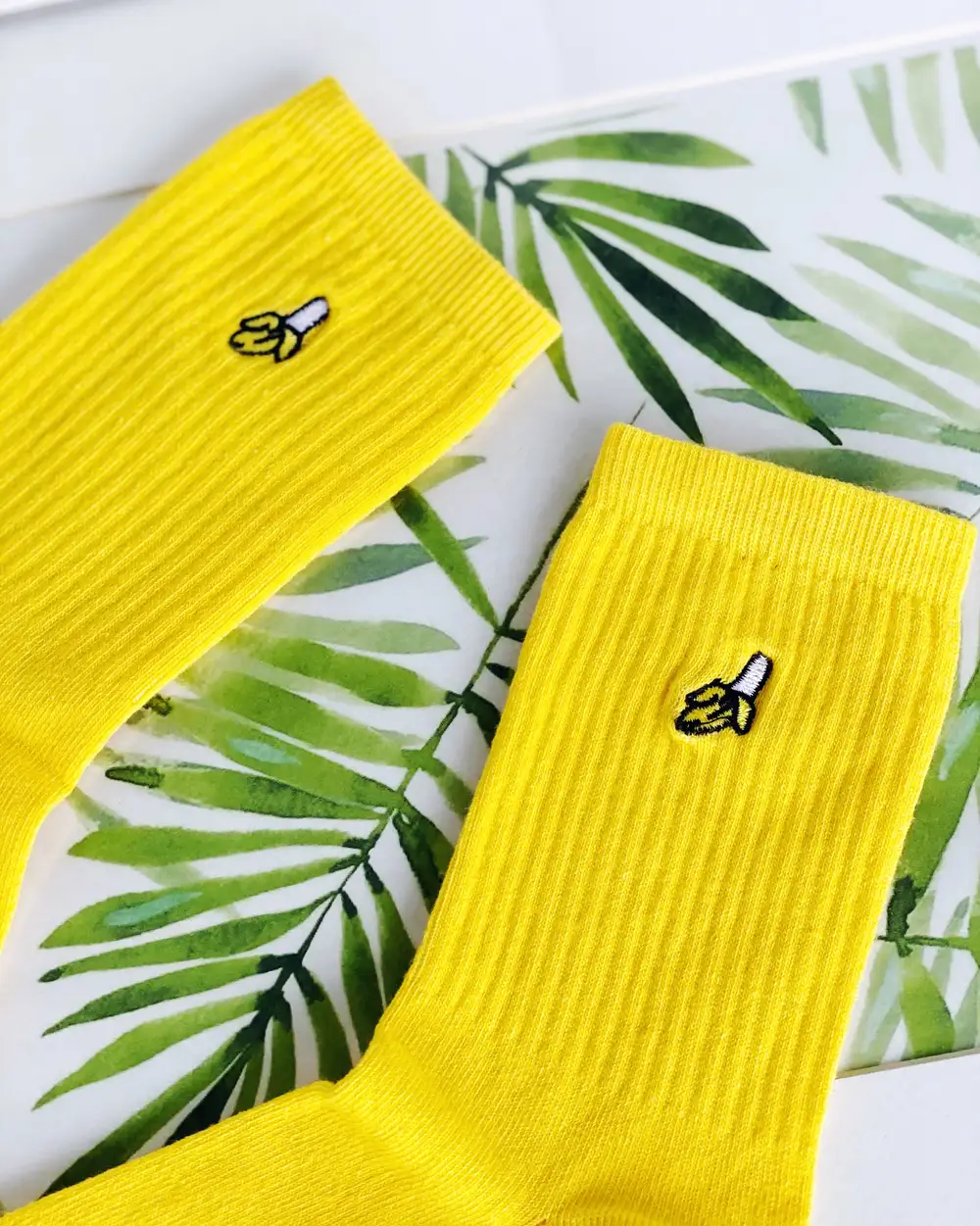 Çorap N246 - Minimal Serisi Muzlu Sarı Çorap