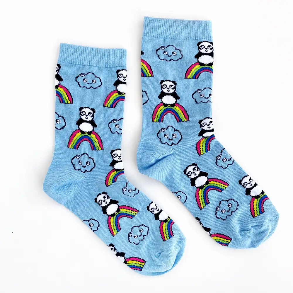 Çorap N269 - Gökkuşağı Panda Çorap