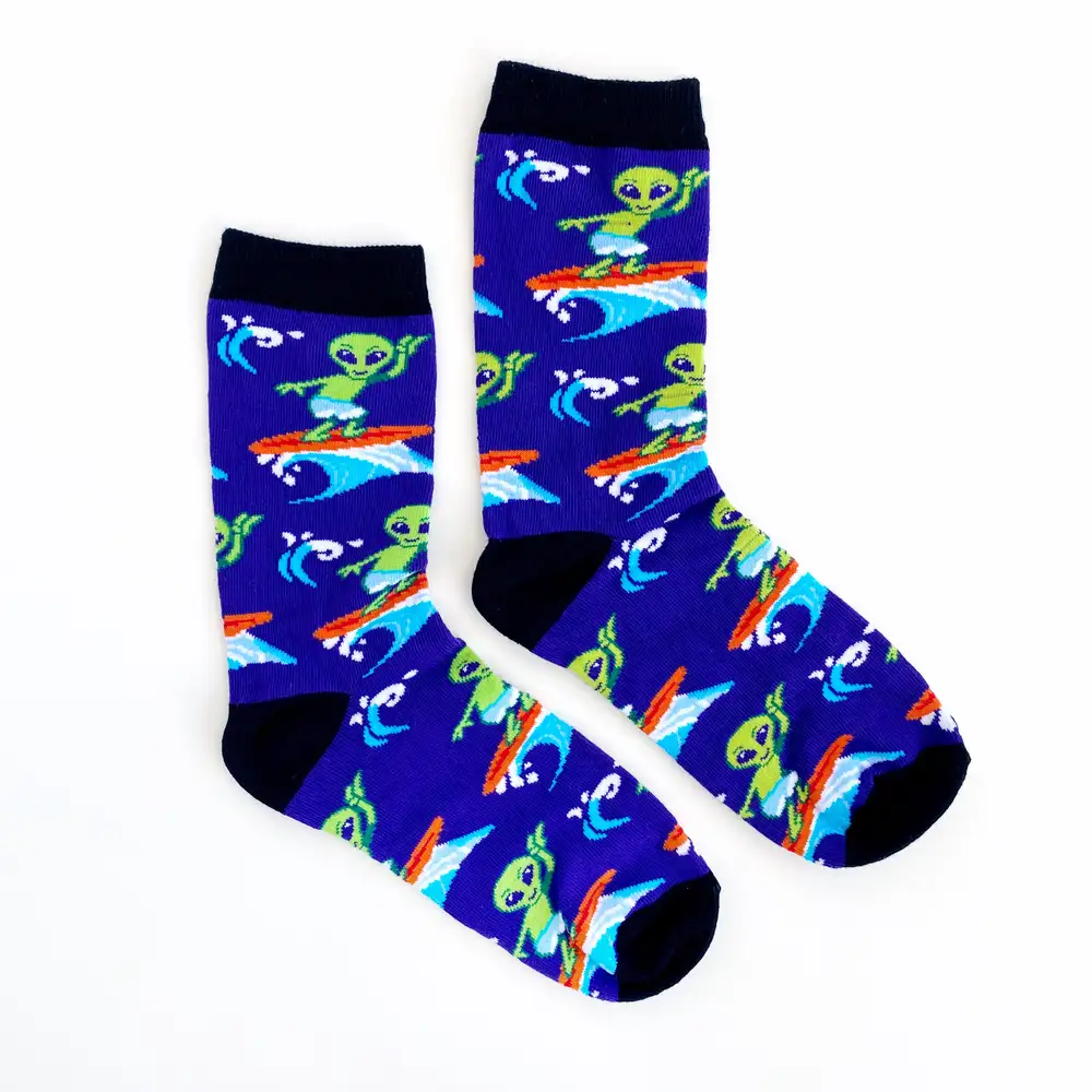 Çorap N280 - Mor Uzaylı Sörfçü Çorap