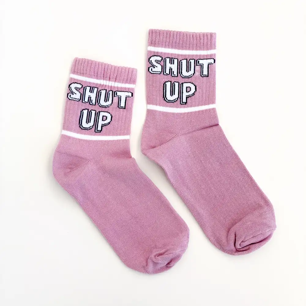 Çorap N297 - Pembe Shut Up Çorap