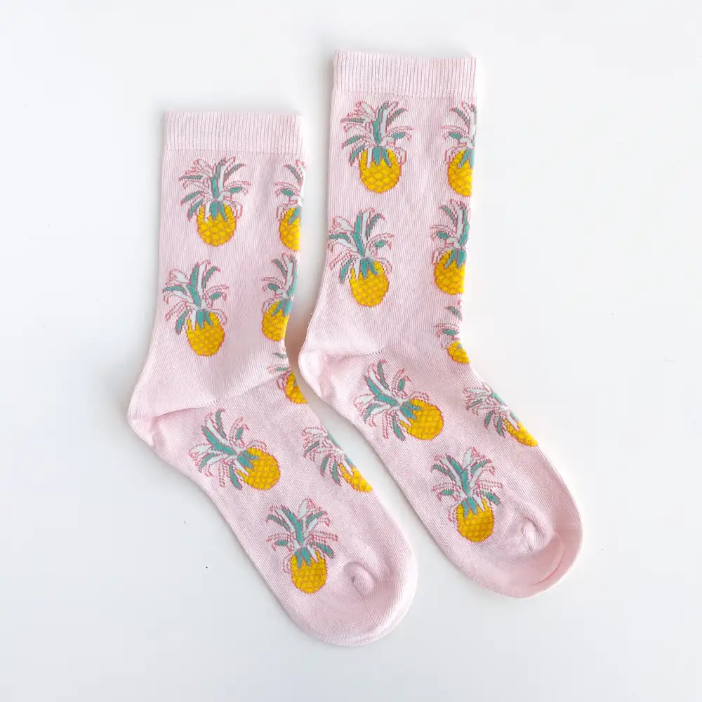 Çorap N312 - Pembe Mini Ananas Çorap
