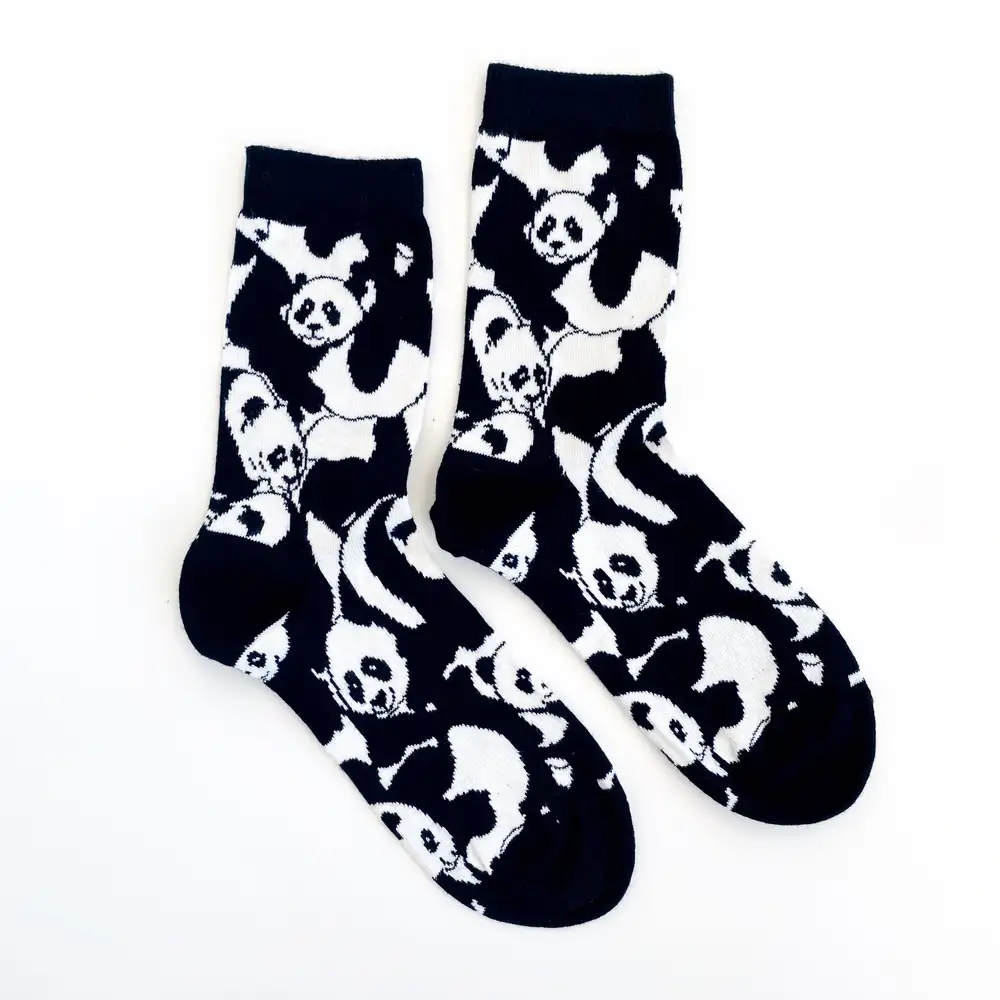 Çorap N314 - Siyah Beyaz Panda Çorap